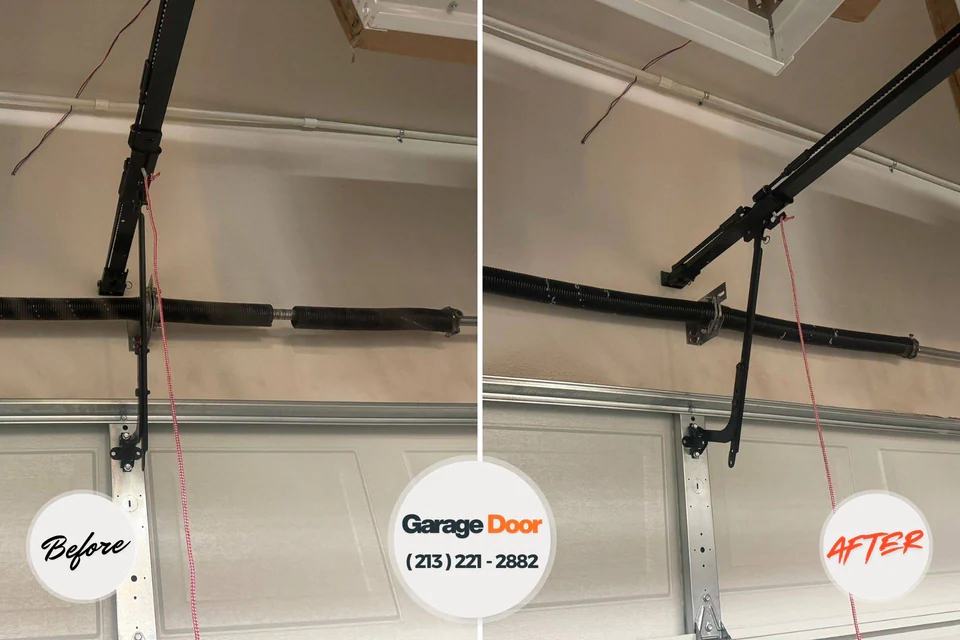Before and after: garage door repair Steele Creek, AK